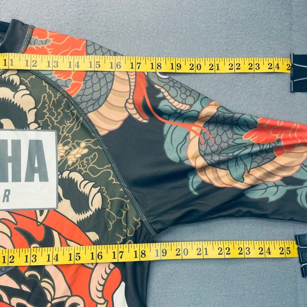 YUDANSHA FIGHTWEAR Mens‎ Long Sleeve Rash Guard Jiu Jitsu Grappling MMA Shirt XL